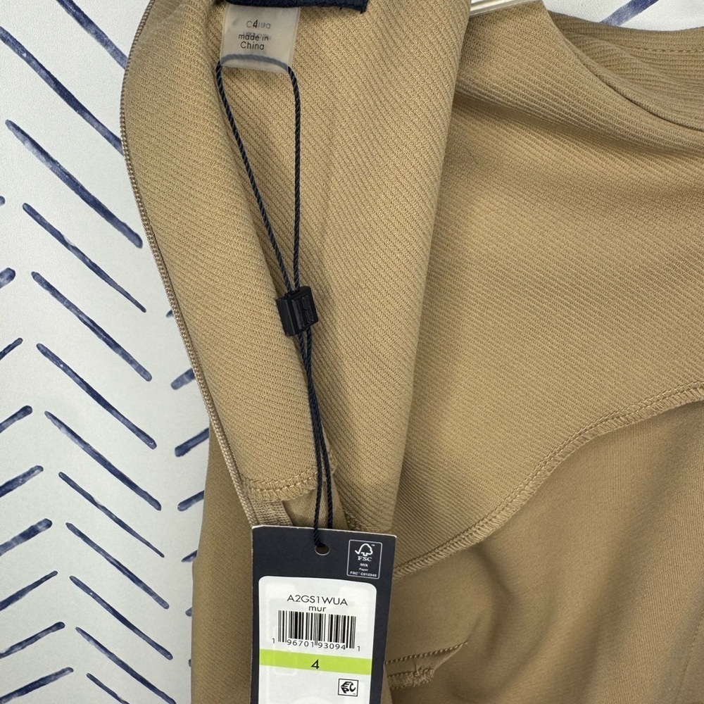 NWT Tommy Hilfiger Tan Twill shift dress Sleeveless Size 4 - Picture 2 of 8